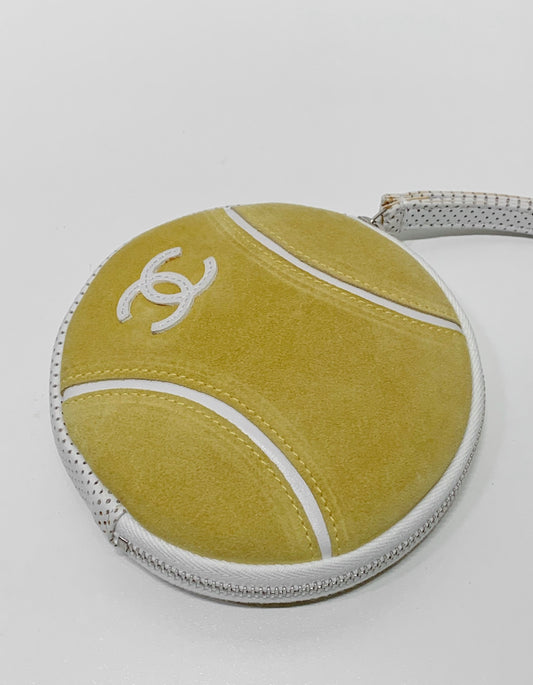 Chanel Tennis hello suede leather mini coin purse