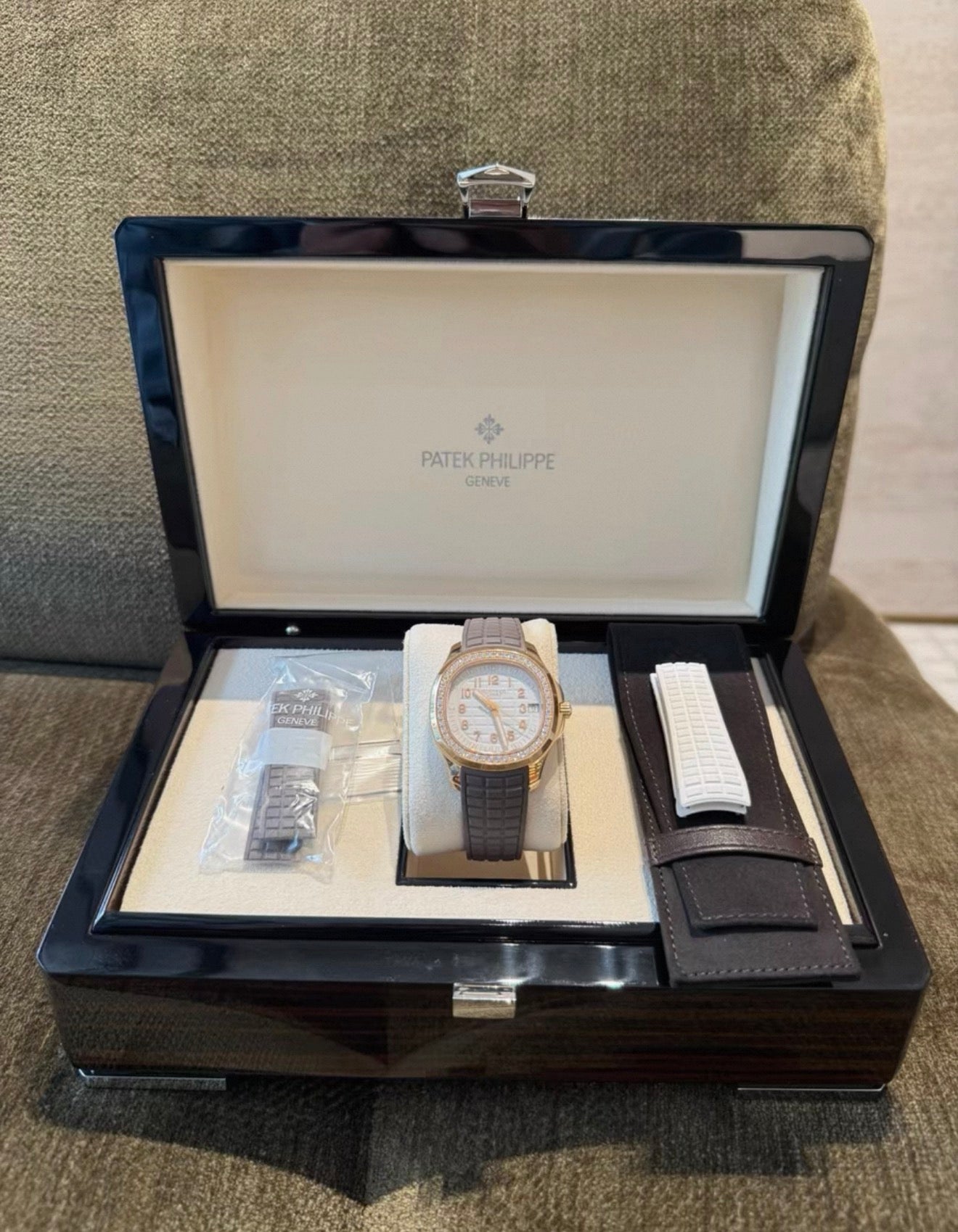 Patek Philippe PP5268/200R-001 Rose Gold Aquanaut Ladies' Watch, White Dial