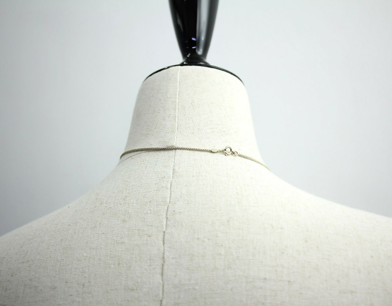 Chanel Vintage 07V Enamel Classic Black CC Light Gold Necklace