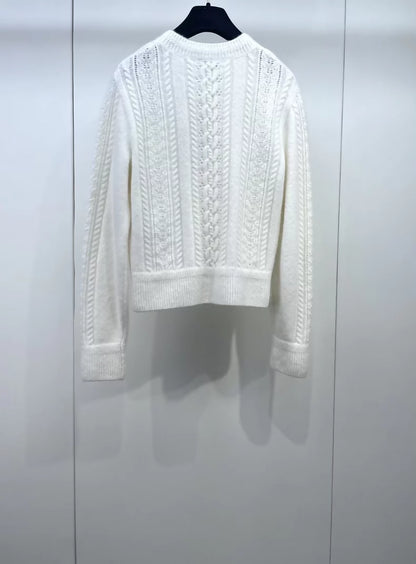 Chanel 24N white cashmere knit sweater