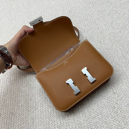 Hermès Constance 19 gold-brown Epsom Leather Palladium Hardware