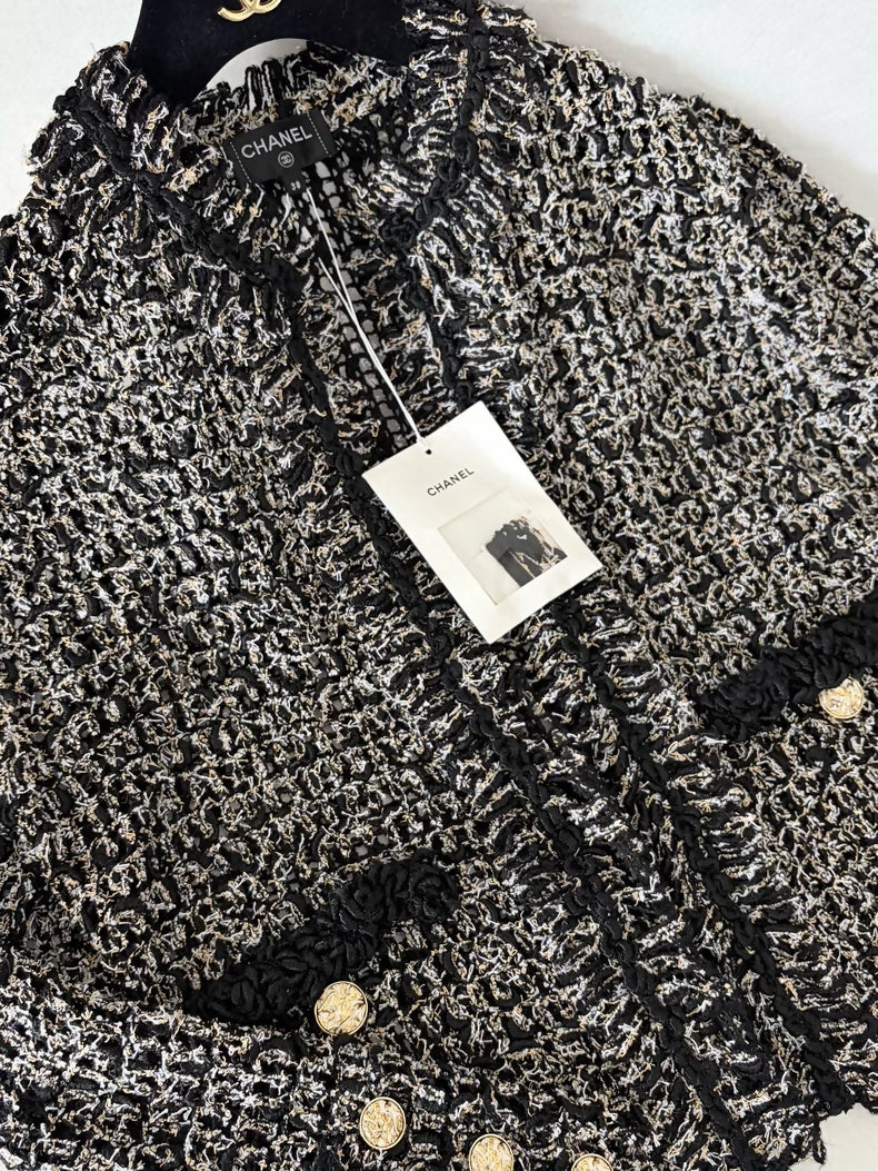 Chanel 26S Black and Gold tweed Jacket