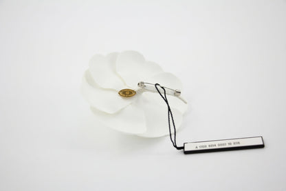 Chanel Vintage 81-85 White Silk Camellia Brooch