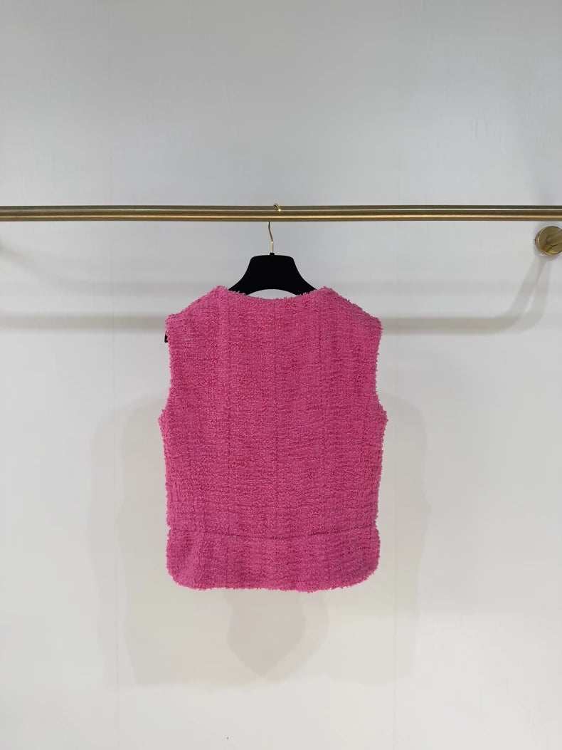 Chanel 22S Pink Tweed Vest