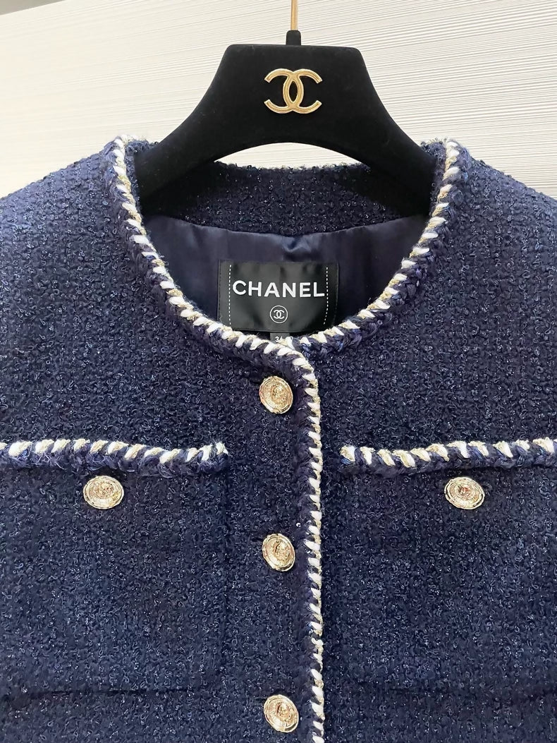 Chanel 25A blue tweed jacket