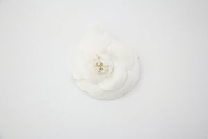 Chanel Vintage 81-85 Canvas White Camellia Brooch