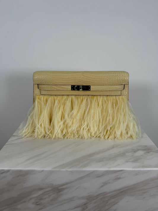 Hermès Kelly Elan Fôile Vanilla Matte Porosus PHW K 2026