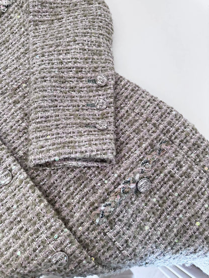 Chanel 24b Green Tweed Four-Pocket Jacket