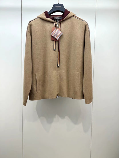 Loropiana cashmere knit hooded cardigan
