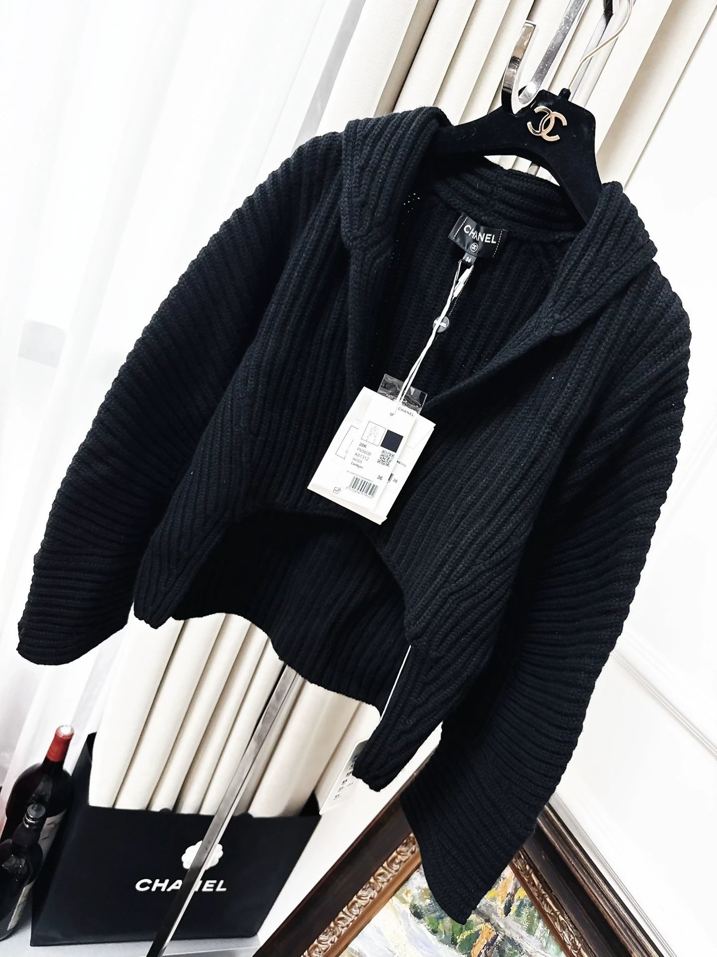 Chanel 20k black hooded jacket