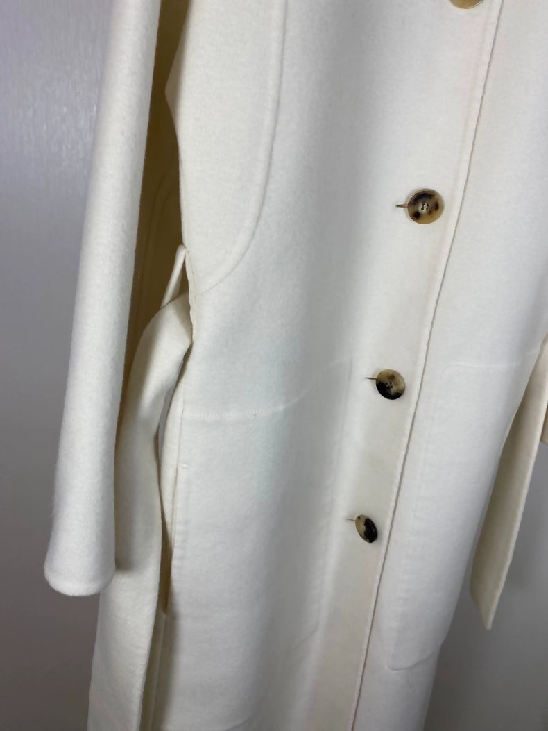 Hermes beige cashmere belted coat