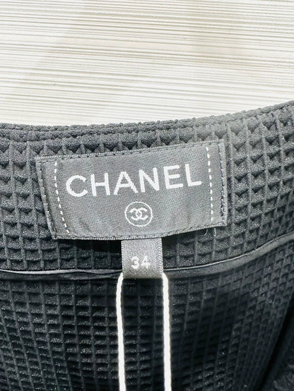 Chanel 25C black tweed top & skirt