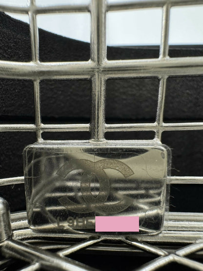 Chanel 2025 Rhinestone and Metal Embellishments Sliver Birdcage Minaudière Bag