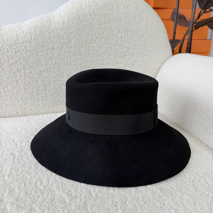 Maison Michel Black Wide-brimmed Hat