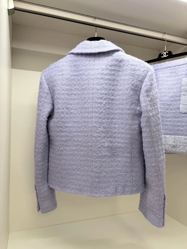 Chanel 21K purple tweed suite