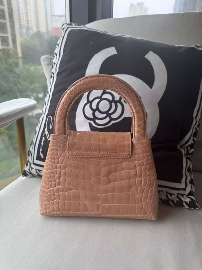 Chanel Vintage Mini Top Handle — Blush Alligator