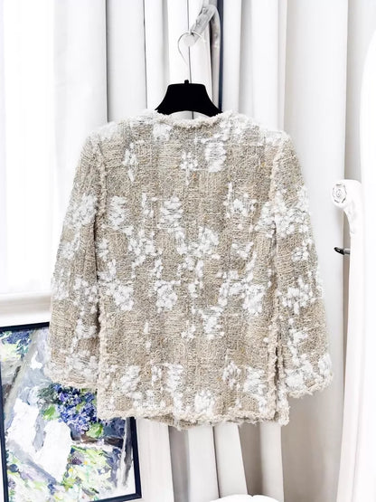 Chanel 10S beige tweed jacket