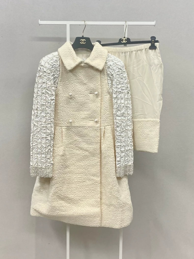 Chanel 17K white coat 
short set
