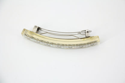 Chanel Vintage 97P Resin Iridescent Resin Seven Silver-Tone CC Logos Hair Clip
