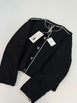 Chanel 26S Black Tweed Jacket