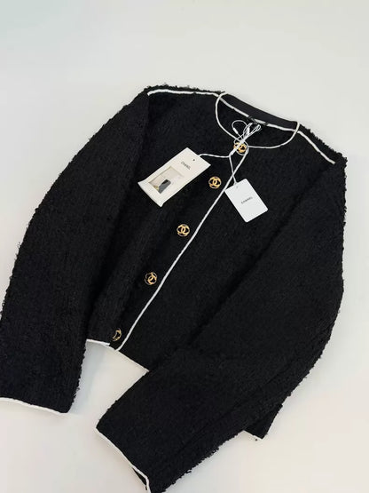 Chanel 26S Black Tweed Jacket