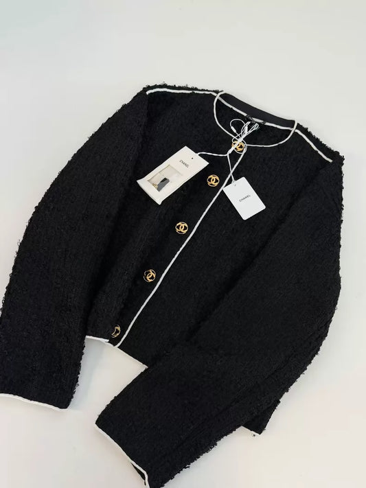 Chanel 26S Black Tweed Jacket