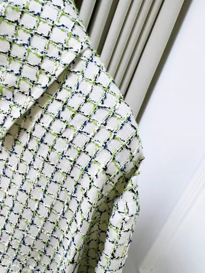 Chanel 26p check green tweed shirt jacket