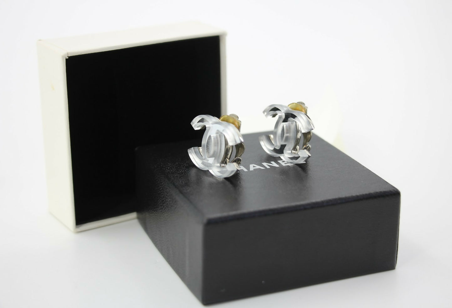 Chanel Vintage 03C Mirror Silver CC Clip-on Earrings