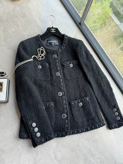 Chanel 2016 black tweed jacket