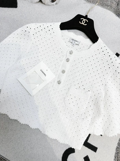 Chanel 24P white cropped top