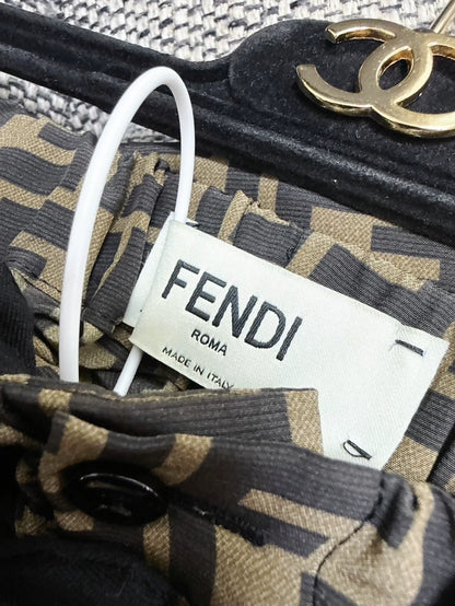 FENDI monogram silk trousers