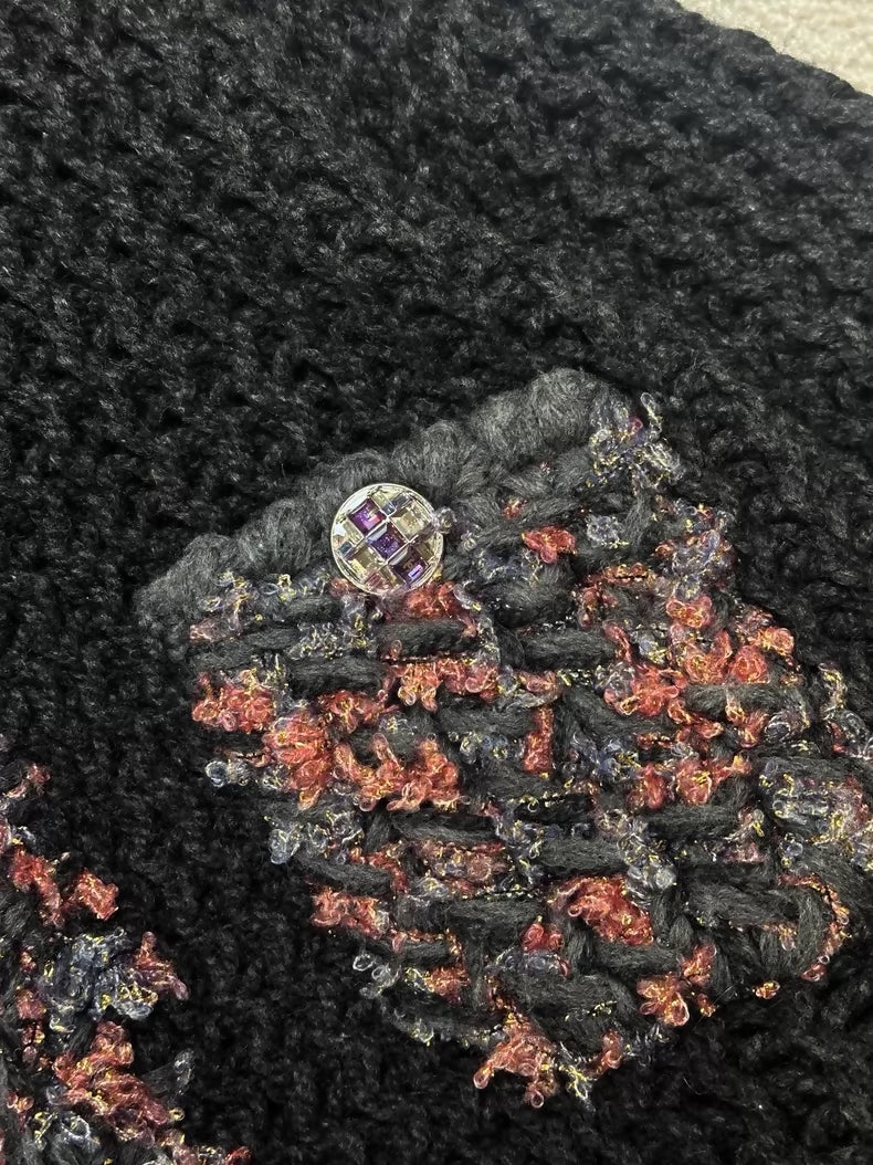 Chanel 22A black grey cardigan