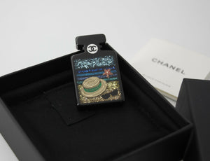 Chanel 18S Resin Beach Black Perfume Bottle Brooch
