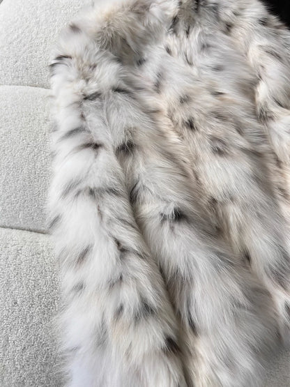 Vintage Pure white Canadian cat lynx fur coat