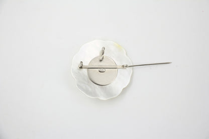Chanel 98A Mother-of-Pearl Camellia Imitation Pearl Petal Brooch