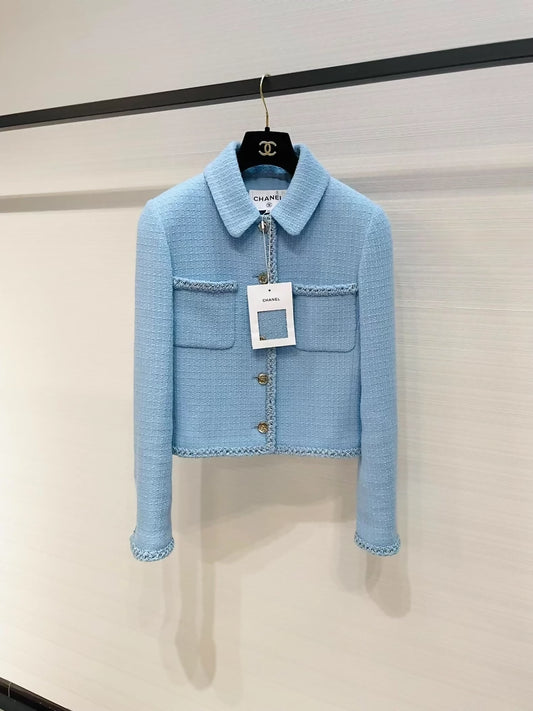 Chanel 25B blue tweed jacket