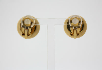 Chanel Vintage 96C Resin Light Brown Loop Clip-on Earrings