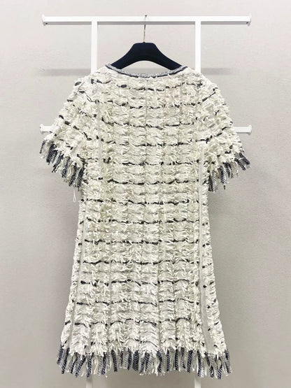 Chanel 18S black and white tweed dress