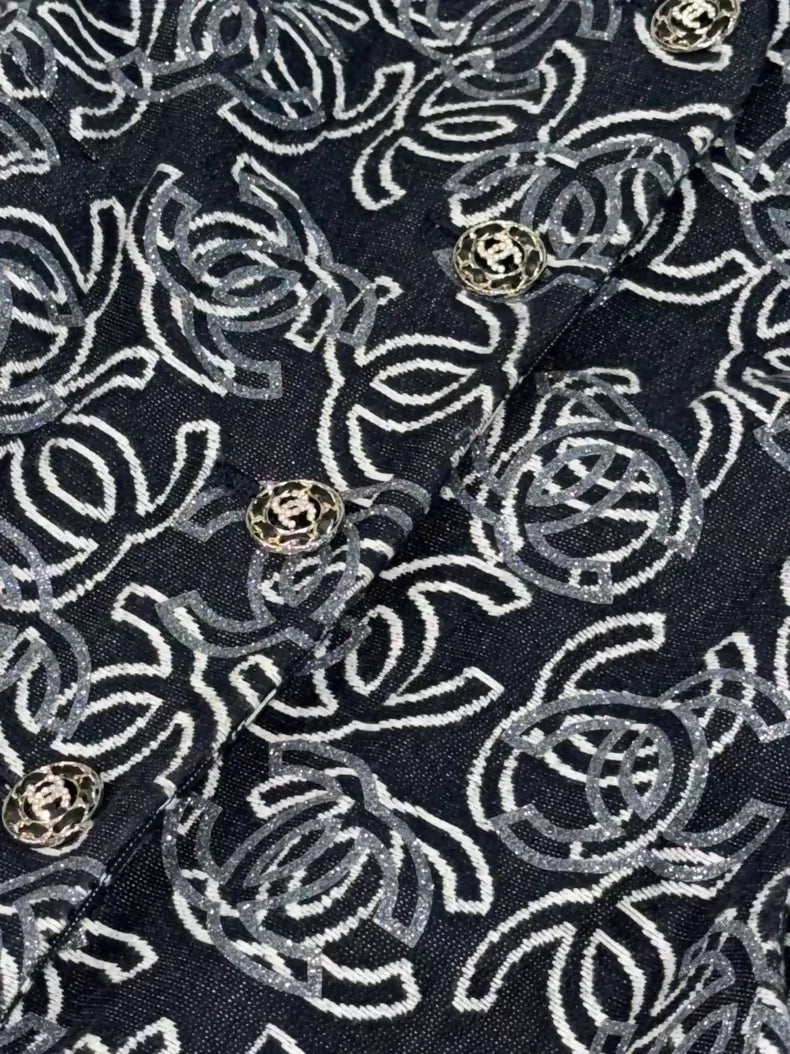 Chanel 22S cc logo black dress