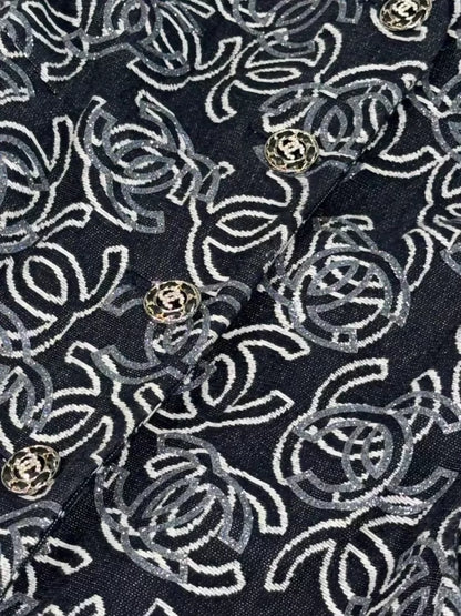 Chanel 22S cc logo black dress