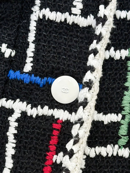 Chanel 25C black & multicolor tweed jacket