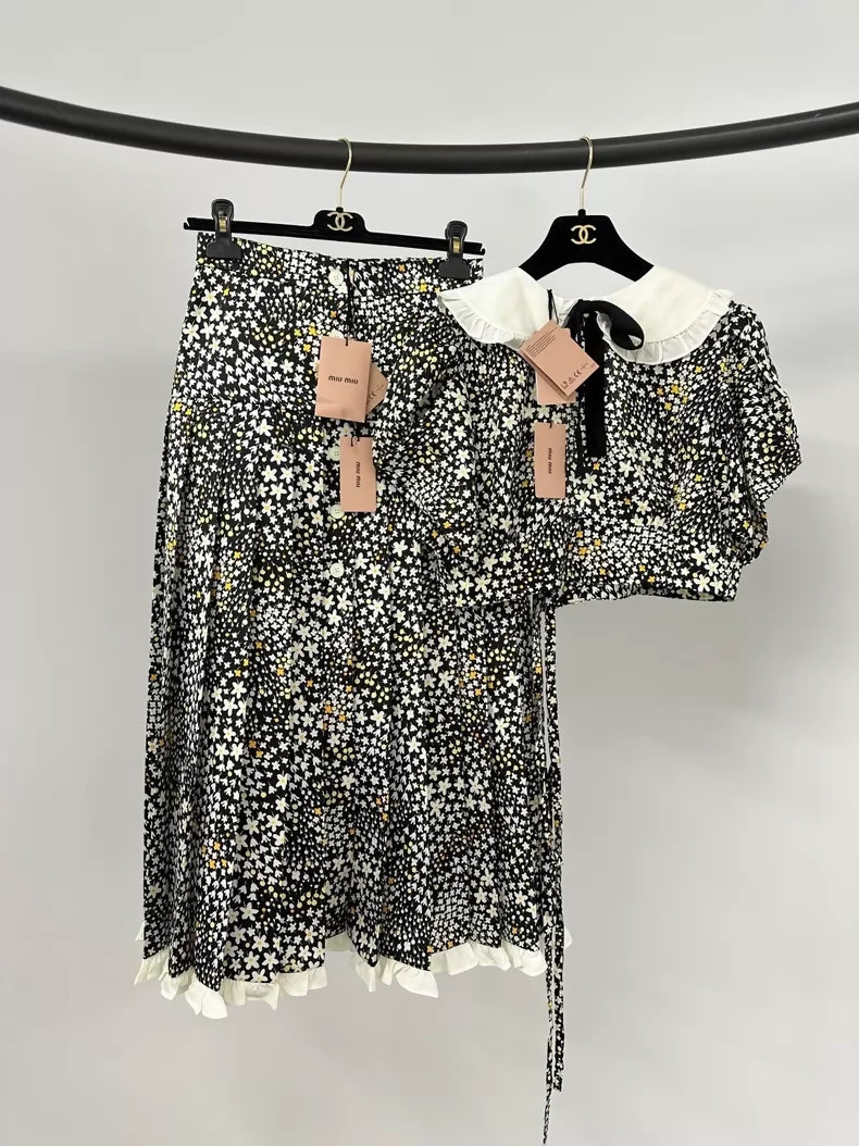Miu Miu floral print Peter Pan collar set