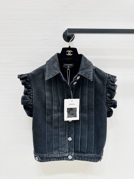 Chanel 24A denim vest jacket