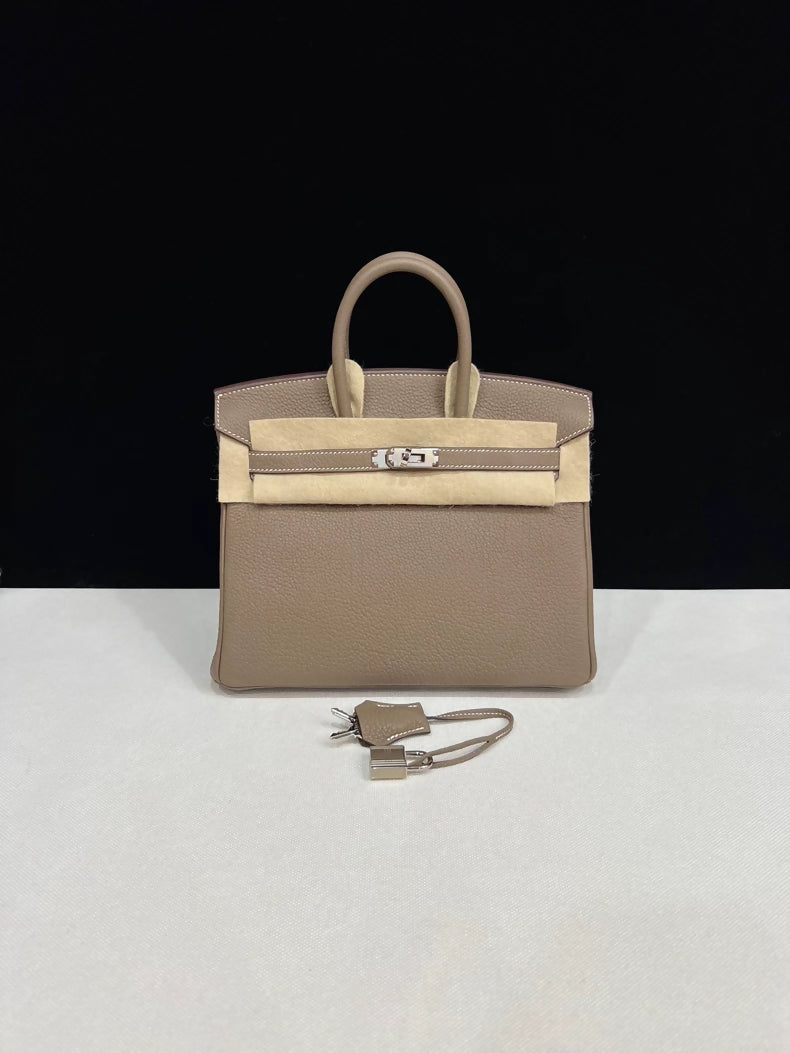 HERMES Birkin 25 Etoupe togo leather palladium hardware