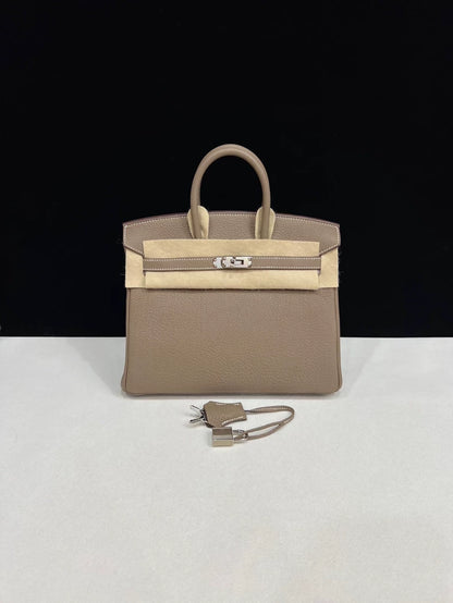 HERMES Birkin 25 Etoupe togo leather palladium hardware