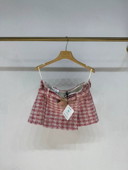 Miu miu 2024 Pink and White Checkered skirt