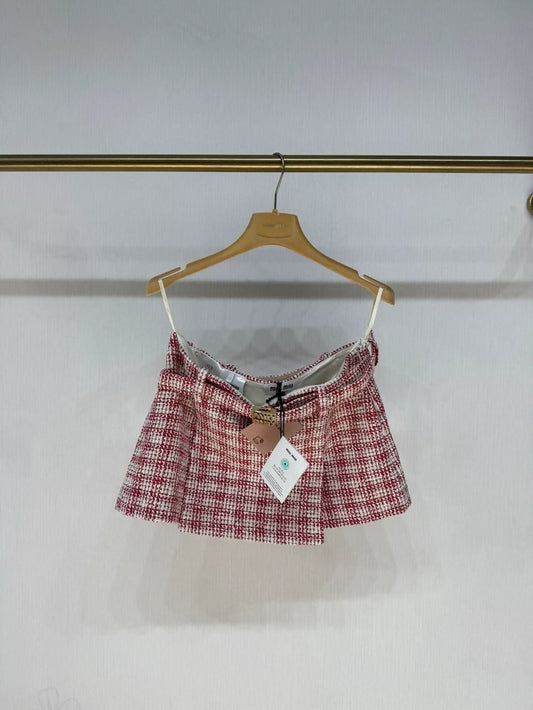Miu miu 2024 Pink and White Checkered skirt