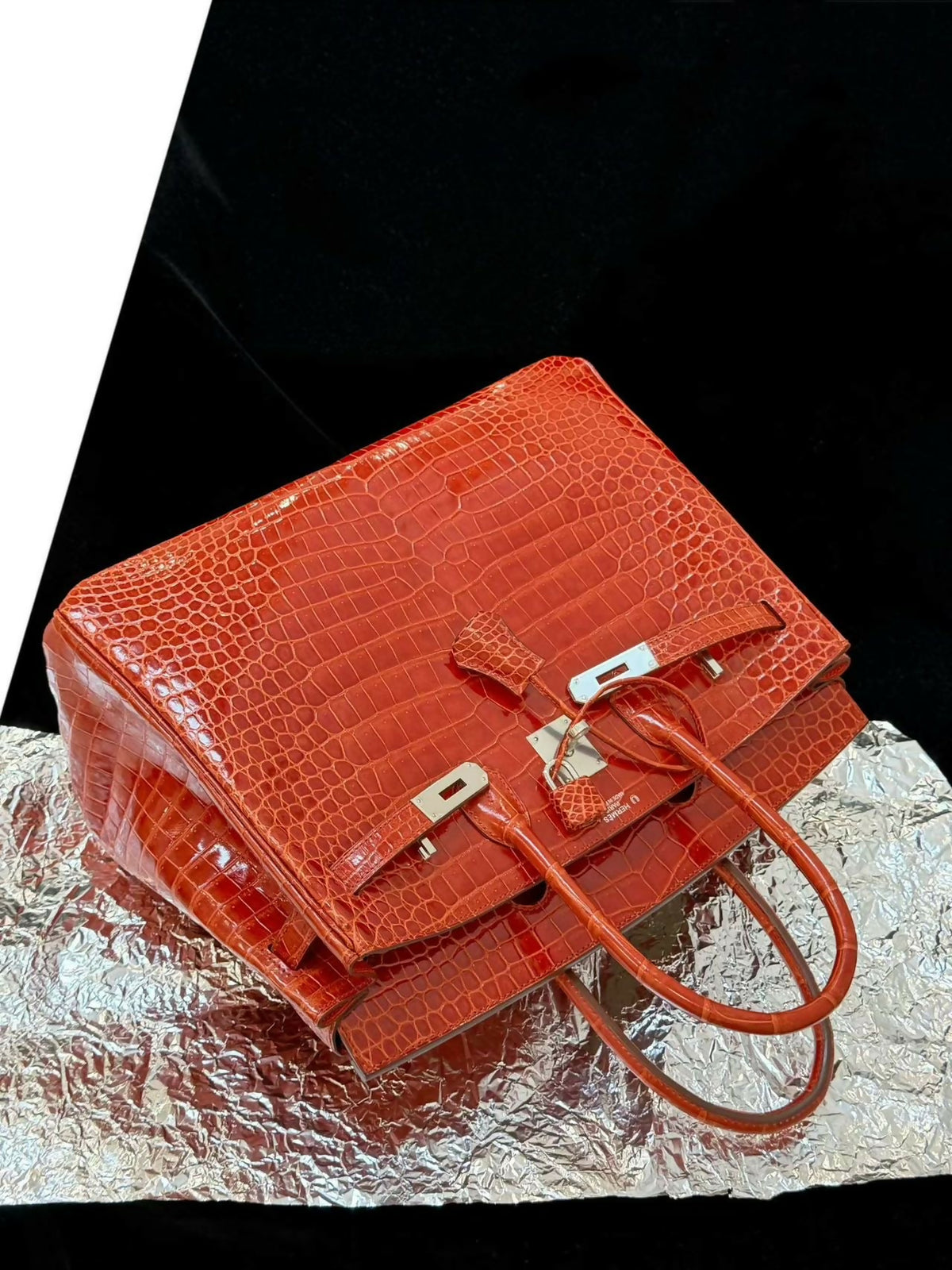 Hermès Special Order (HSS) Birkin 35 Salmon Pink Shiny Porosus Crocodile (Caret ⁠^⁠ Symbol) with Hardware