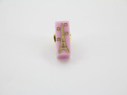 Chanel Vintage 05C Resin Eiffel Tower Pink Brooch