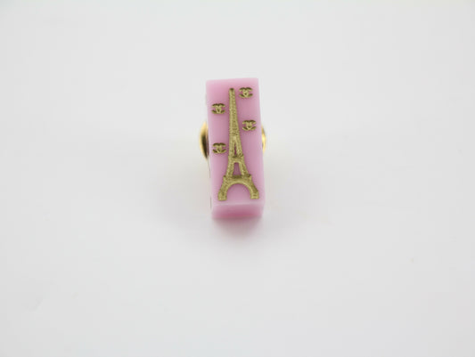 Chanel Vintage 05C Resin Eiffel Tower Pink Brooch
